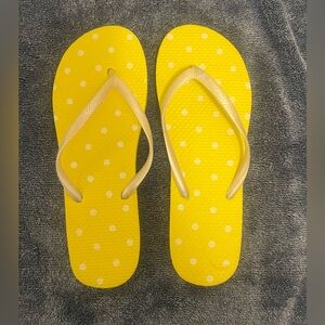 Yellow Polka Dot Flip Flops